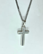 Load image into Gallery viewer, 925 Sterling Silver Simple Cross 1.1 Inch Pendant
