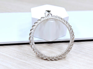 925 Sterling Silver Dotted Edge with Actual Rope Edge for 30mm Coin Bezel