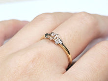 Load image into Gallery viewer, 14K Solid Yellow Gold One Flower Ring with CZ
