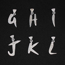 Load image into Gallery viewer, 925 Sterling Silver 26-Alphabet Calligraphic Action Font Dotted Initial Pendant
