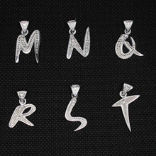 Load image into Gallery viewer, 925 Sterling Silver 26-Alphabet Calligraphic Action Font Dotted Initial Pendant
