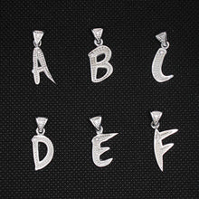 Load image into Gallery viewer, 925 Sterling Silver 26-Alphabet Calligraphic Action Font Dotted Initial Pendant
