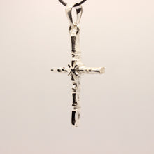 Load image into Gallery viewer, 925 Sterling Silver Phalanx Bone-Styled Edges with X in the Center Cross Pendant
