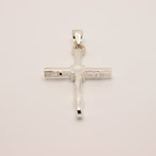 Load image into Gallery viewer, 925 Sterling Silver Phalanx Bone-Styled Edges with X in the Center Cross Pendant
