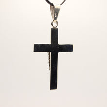 Load image into Gallery viewer, 925 Sterling Silver Plain Simple Flat Christian Crucifix Cross 49mm Pendant
