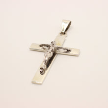 Load image into Gallery viewer, 925 Sterling Silver Plain Simple Flat Christian Crucifix Cross 49mm Pendant
