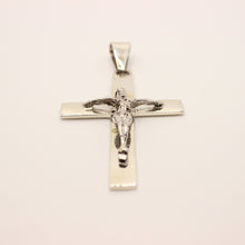 Load image into Gallery viewer, 925 Sterling Silver Plain Simple Flat Christian Crucifix Cross 49mm Pendant
