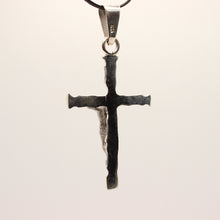 Load image into Gallery viewer, 925 Sterling Silver Detailed Bamboo Styled Christian Crucifix Cross Pendant
