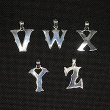 Load image into Gallery viewer, 925 Sterling Silver A-Z Alphabet Upper Case Wavy Western Tuscan Initial Pendant
