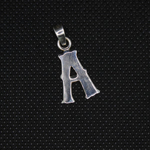 925 Sterling Silver A-Z Alphabet Upper Case Wavy Western Tuscan Initial Pendant