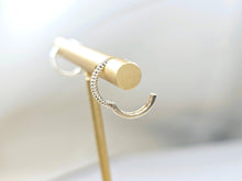 Load image into Gallery viewer, 14K Yellow Gold Rope Lined Huggies Hoop Earrings
