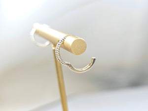 14K Yellow Gold Rope Lined Huggies Hoop Earrings