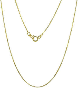 10K Solid Yellow Gold Box Chain Necklace