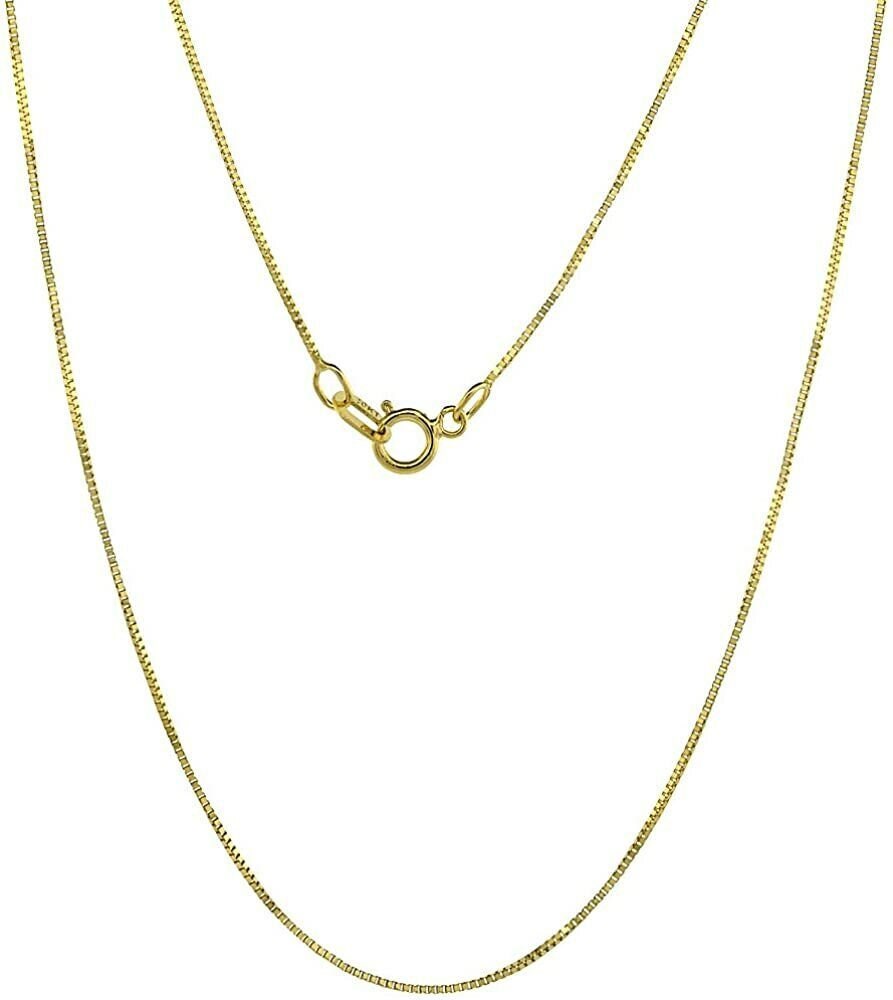 10K Solid Yellow Gold Box Chain Necklace