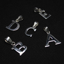 Load image into Gallery viewer, 925 Sterling Silver 26-Alphabet Plain Slab Serif Upper Case Initial Pendant
