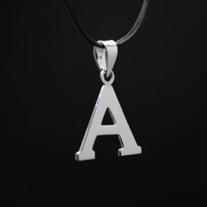 925 Sterling Silver 26-Alphabet Plain Slab Serif Upper Case Initial Pendant