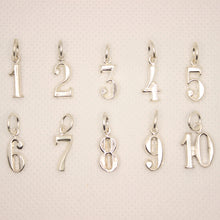 Load image into Gallery viewer, 925 Sterling Silver Dainty Fancy Vintage Typographic Number 1 to 10 Pendant
