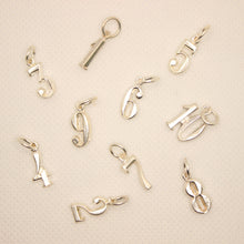 Load image into Gallery viewer, 925 Sterling Silver Dainty Fancy Vintage Typographic Number 1 to 10 Pendant
