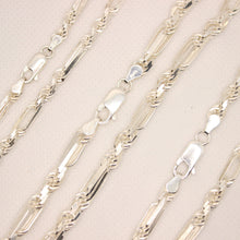 Load image into Gallery viewer, 925 Sterling Silver Twisted Milano (4mm~5mm/18&quot;~28&quot;) Solid Figarope Chain Necklace
