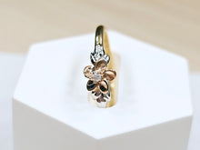 Load image into Gallery viewer, 14K Solid Yellow Gold One Flower Ring with CZ
