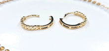 Load image into Gallery viewer, 14K Yellow Gold Cuban Link Huggies Hoop Earrings
