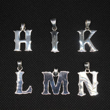 Load image into Gallery viewer, 925 Sterling Silver A-Z Alphabet Upper Case Wavy Western Tuscan Initial Pendant
