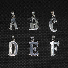 Load image into Gallery viewer, 925 Sterling Silver A-Z Alphabet Upper Case Wavy Western Tuscan Initial Pendant
