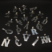 Load image into Gallery viewer, 925 Sterling Silver A-Z Alphabet Upper Case Wavy Western Tuscan Initial Pendant
