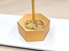 Load image into Gallery viewer, 14K Yellow Gold Round Cubic Zirconia Huggies Hoop Earrings
