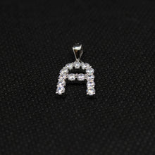 Load image into Gallery viewer, 925 Sterling Silver 26-Alphabet Simplified Sans Initial Pendant with CZ
