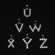 Load image into Gallery viewer, 925 Sterling Silver 26-Alphabet Simplified Sans Initial Pendant with CZ
