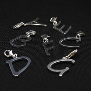 925 Sterling Silver 26-Alphabet Easygoing Handwriting Initial Pendant with Clasp