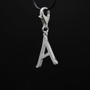 925 Sterling Silver 26-Alphabet Easygoing Handwriting Initial Pendant with Clasp