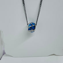 Load image into Gallery viewer, Sterling Silver Synthetic Opal Ball Blue Or Red Pendant Charm
