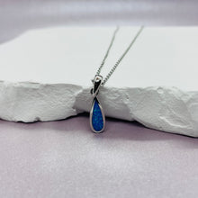 Load image into Gallery viewer, Sterling Silver Synthetic Opal Water Drop Shape Pendant Charm
