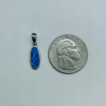 Load image into Gallery viewer, Sterling Silver Synthetic Opal Oval Shape Pendant Charm
