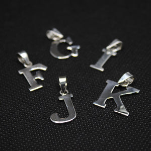 925 Sterling Silver 26-Alphabet Plain Slab Serif Upper Case Initial Pendant