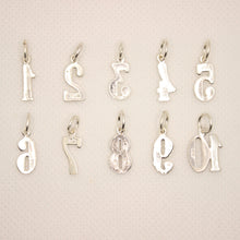 Load image into Gallery viewer, 925 Sterling Silver Dainty Fancy Vintage Typographic Number 1 to 10 Pendant
