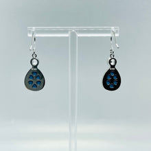 Load image into Gallery viewer, Sterling Silver Synthetic Opal Circle Droplet Dangling Earrings
