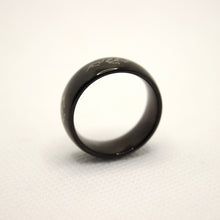 Load image into Gallery viewer, Tungsten Carbide Black Domed Chinese Dragon Silhouette Wedding Band Ring 8mm
