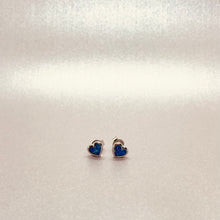 Load image into Gallery viewer, Sterling Silver Synthetic Opal Stud Heart Earrings
