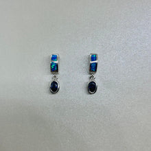 Load image into Gallery viewer, Sterling Silver Synthetic Opal Stud Earrings With Oval Shape
