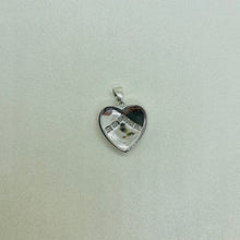 Load image into Gallery viewer, Sterling Silver Synthetic Opal Heart Blue Or Pink Pendant Charm
