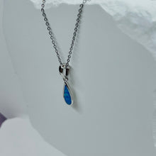 Load image into Gallery viewer, Sterling Silver Synthetic Opal Water Drop Shape Pendant Charm
