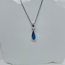 Load image into Gallery viewer, Sterling Silver Synthetic Opal Water Drop Shape Pendant Charm
