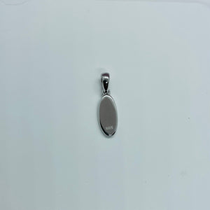 Sterling Silver Synthetic Opal Oval Shape Pendant Charm