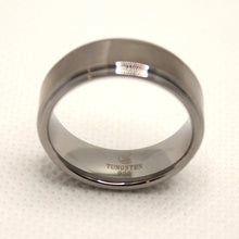 Load image into Gallery viewer, Tungsten Carbide Flat Center Satin Finish Recessed Edges Wedding Band Ring 8mm
