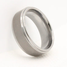 Load image into Gallery viewer, Tungsten Carbide Flat Center Satin Finish Recessed Edges Wedding Band Ring 8mm
