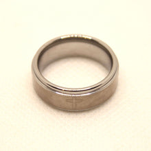 Load image into Gallery viewer, Tungsten Carbide Cross Satin Finish Recessed Edges Wedding Band Ring 8mm
