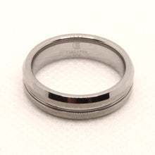 Load image into Gallery viewer, Tungsten Carbide Groove Center Satin Finish Beveled Edges Wedding Band Ring 6mm
